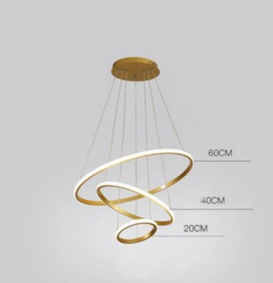 Moderni LED Luster – 3 Prstena, 3 Boje Svjetla