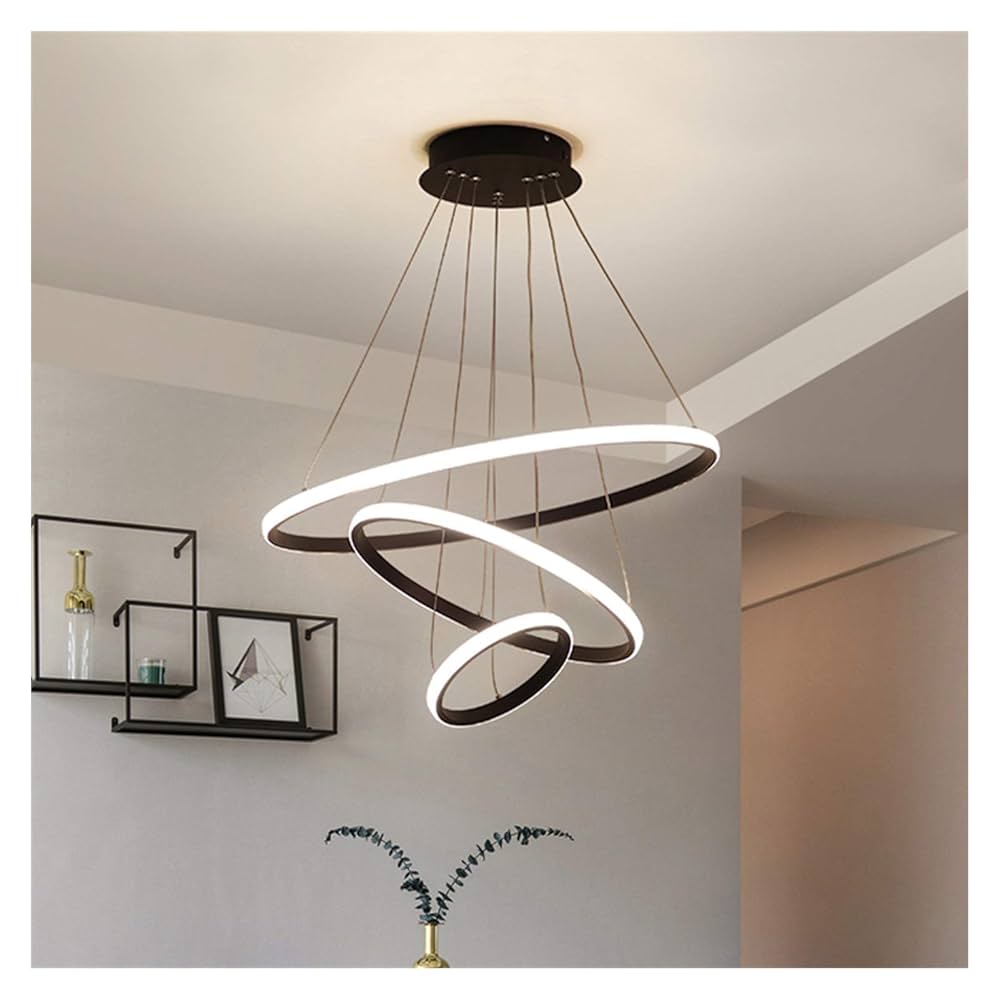 Moderni LED Luster – 3 Prstena, 3 Boje Svjetla