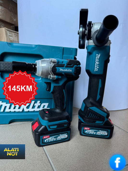 Makita Aku Set – Udarni Odvijač + Brusilica (2x Baterije + Punjač)