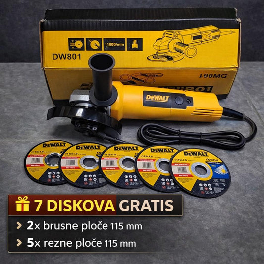Ugaona Brusilica DeWalt DM801 800W + Set od 7 ploča&nbsp;