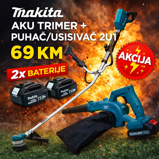 AKU TRIMER + PUHAČ/USISIVAČ 2U1 – SAMO 69 KM!
