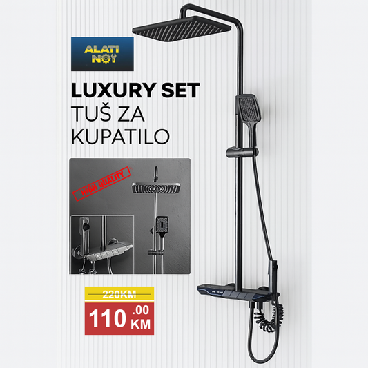 Luxury tuš set – mat crna (visoki pritisak)