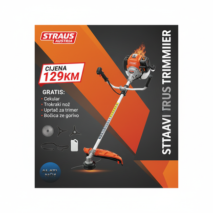 Straus trimer Austria 52cc + GRATIS set dodataka
