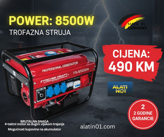 BENZINSKI AGREGAT GENERATOR FISCHER KRAFT FS-8500W
