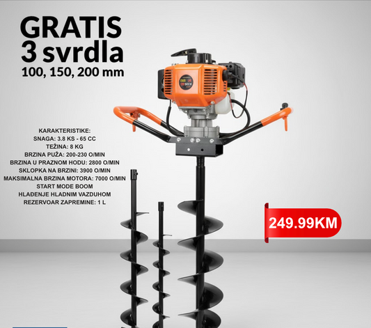 BUŠAČ RUPA - GRATIS 3 SVRDLA