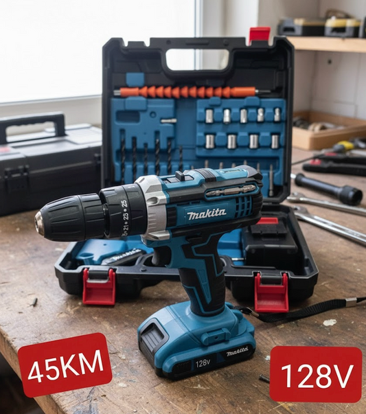 MAKITA Aku Bušilica 128V 5Ah – Metalna Glava + 2x Baterije + Kofer